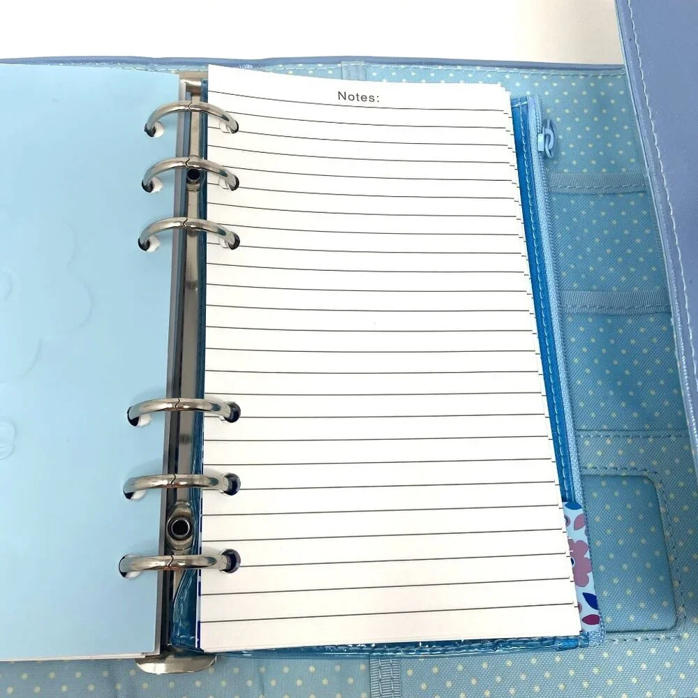 Vintage GAP Day Calendar Planner Markers Binder Blue Geometric Flowers NWOT